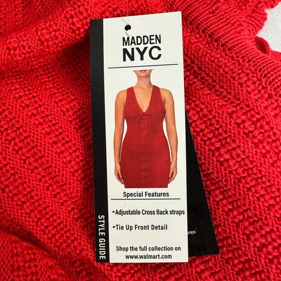 Madden NYC Womens Lace-Up Crochet Dress Size XXL Red - Picture 4 of 8
